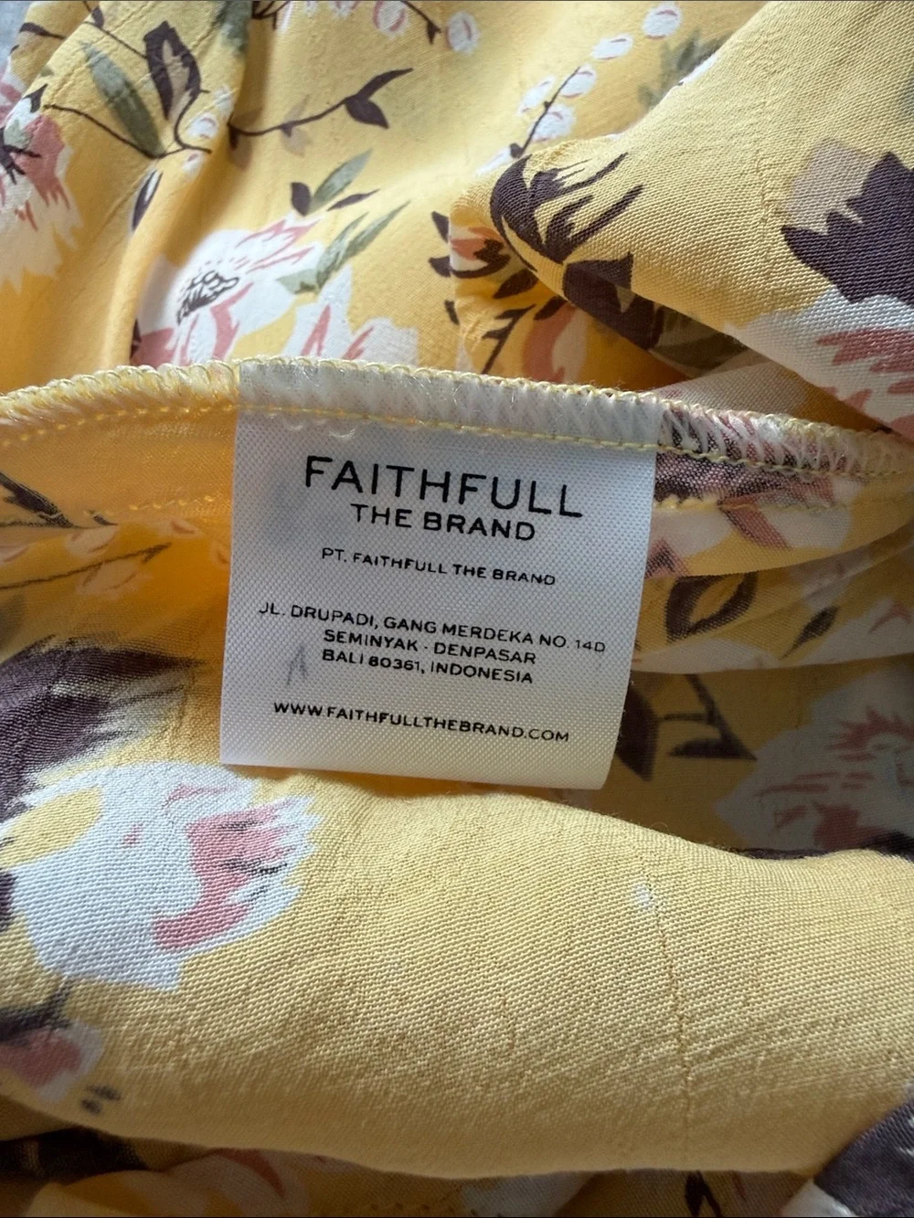 Faithfull the Brand Yellow Floral Jasmine Dress Size 4 - Picture 5 of 8